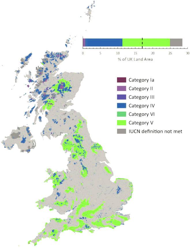 Carte de l'emplacement des zones protégées et des parcs nationaux en Angleterre et au Pays de Galles - Source: Globalnationalparks.com